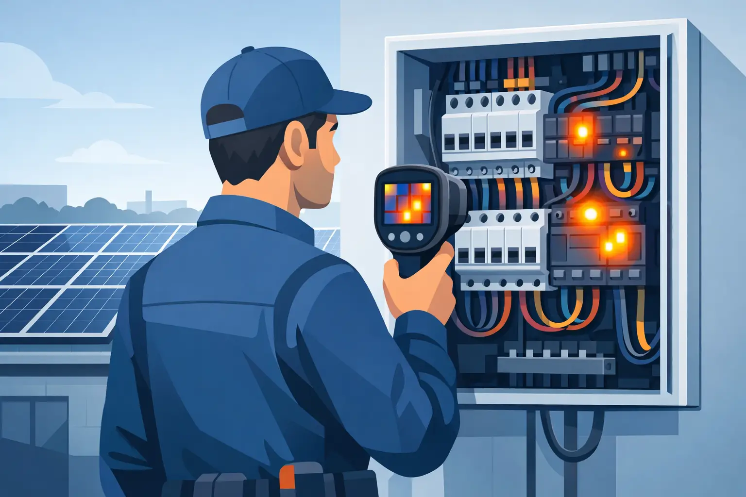 Hotspotdetectie met thermografie in een verdeelkast